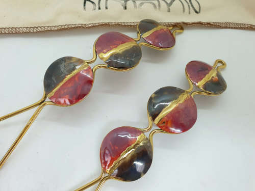 Handcrafted Copper & Brass Spoon set by CREATIVE COPPER in S.A in 100% pure Cotton Bag