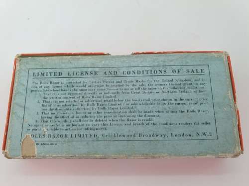 Antique 1920`s Rolls Imperial Razor no 2  in Nickel plated metal sharpening case -in original box