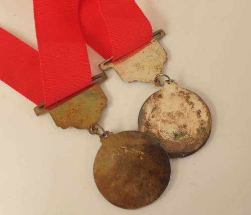 2 x 1986 Angling Medals with Ribbons - 33mm in Diameter