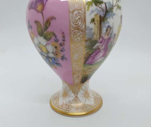 Antique 19th//20th Century Helena Wolfsohn Porcelain Vase 170x95mm - Meissen porcelain mark "AR"