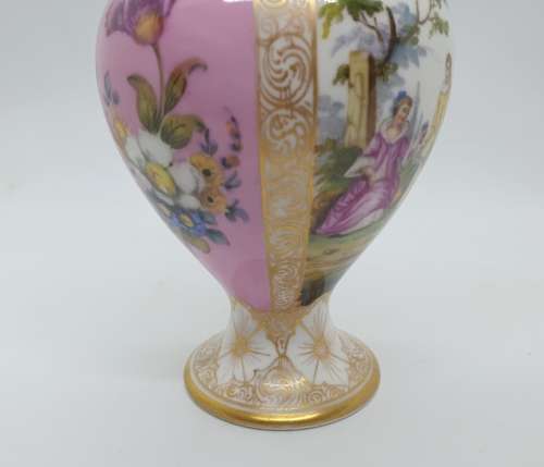 Antique 19th//20th Century Helena Wolfsohn Porcelain Vase 170x95mm - Meissen porcelain mark "AR"
