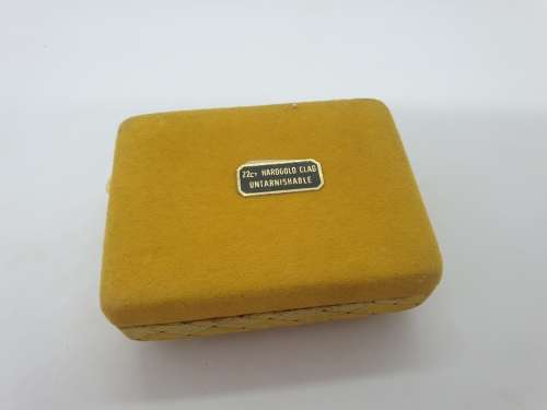 Vintage 22kt Hardgold Clad (SAA )Tiger Eye Cufflings in origanal box by Tivoli-untarnishable