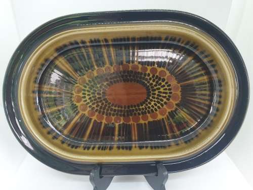 Vintage 'Kosmos' Arabia Stoneware platter Designed by Gunvor Olin-Gronqvist for Arabia Finland