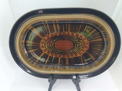 Vintage 'Kosmos' Arabia Stoneware platter Designed by Gunvor Olin-Gronqvist for Arabia Finland