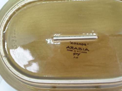 Vintage 'Kosmos' Arabia Stoneware platter Designed by Gunvor Olin-Gronqvist for Arabia Finland