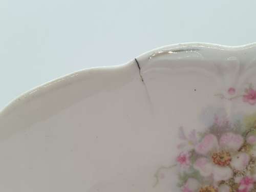 Vintage KPM Porcelain Cake Plate made in Berlin Germany(small crack visible from front only)
