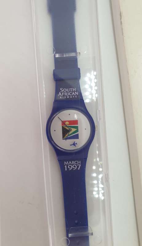 a Unused 1997 Quartz watch in Commemoration of (S.A.A) S.A Airways in Case