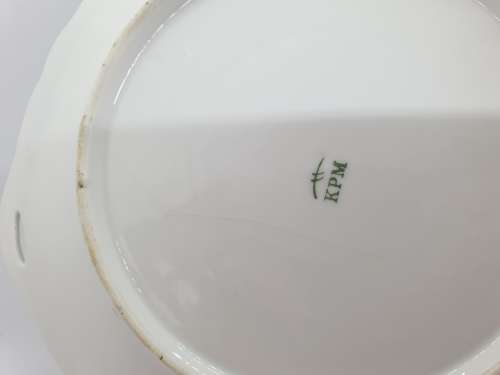 Vintage KPM Porcelain Cake Plate made in Berlin Germany - Colors Faded -  250x235mm