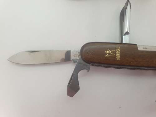 Inox Multitool pocket knife with sharpener in Leather sheath Germany  -unused