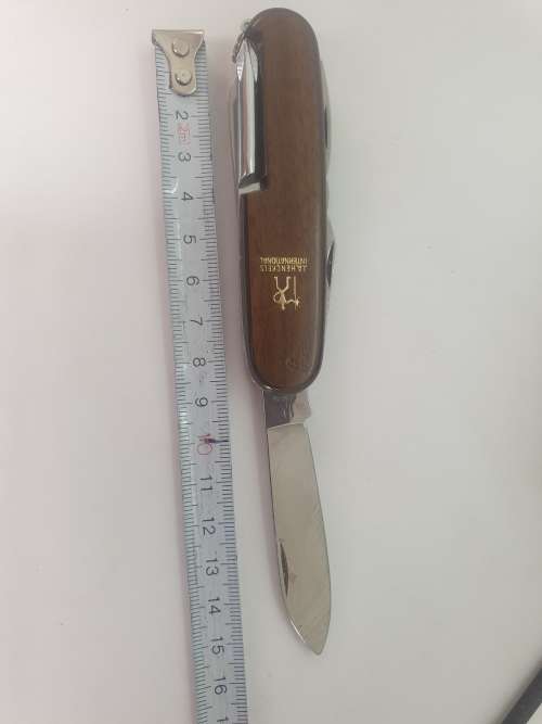 Inox Multitool pocket knife with sharpener in Leather sheath Germany  -unused