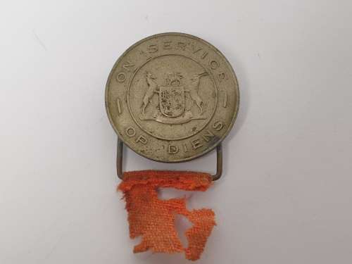 WW2 : SADF : ON SERVICE - OP DIENS : BADGE NUMBER 40-140