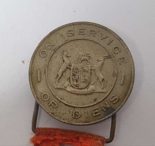 WW2 : SADF : ON SERVICE - OP DIENS : BADGE NUMBER 40-140