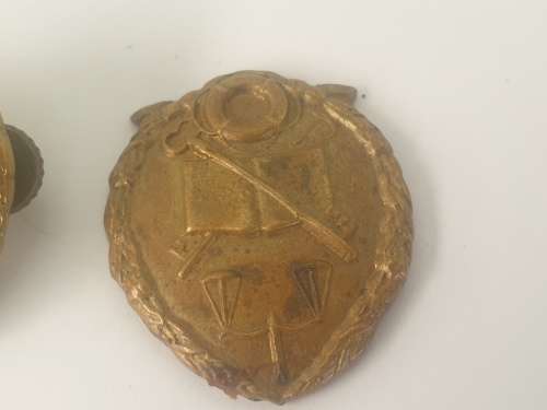 2 Old SA Prison Services collar  Badges- one with damage lugs 36x32mm