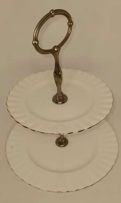 Vintage Royal Albert Val D'or -2 Tier Cake stand- Bone China England