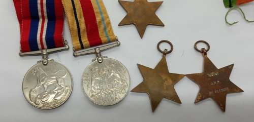 Set of 5 Full size WW2 Medals not engraved only one star has engraving on
