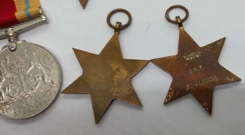 Set of 5 Full size WW2 Medals not engraved only one star has engraving on