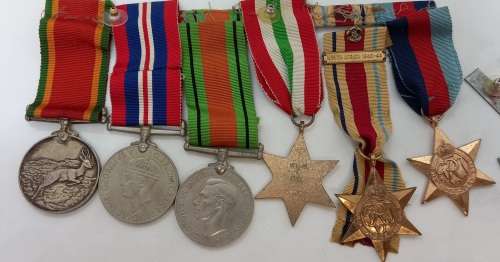 Set of 6 Full size WW2 Medals Issued to C.A Buys  Number is 101045  -Engraved