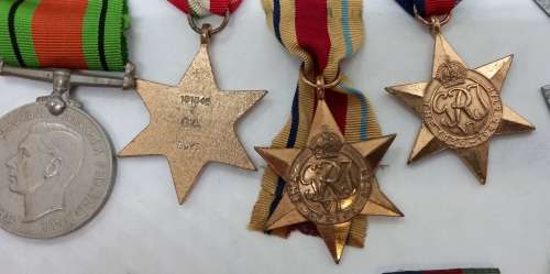 Set of 6 Full size WW2 Medals Issued to C.A Buys  Number is 101045  -Engraved