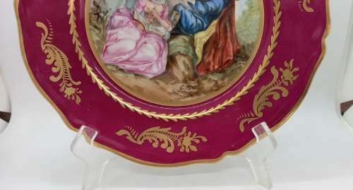 Vintage Hand Painted Dicoce Main? wall Plate -Artist Gillet -250mm