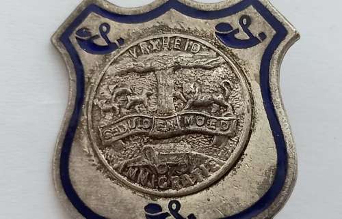Vintage Orangia pin badge - Vryheid-Geduld en Moed Immigratie  33x26mm