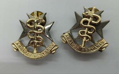 2 x Vintage South African Medical Services Shoulder Badges 31x31mm