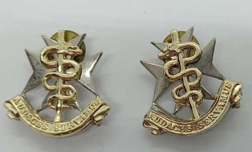 2 x Vintage South African Medical Services Shoulder Badges 31x31mm