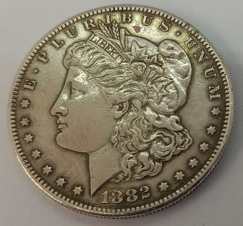 1882 USA - Silver (.900) 1 Dollar "Morgan Dollar" with S Mint mark -High detail -