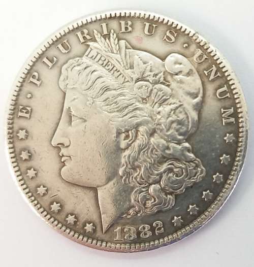 1882 USA - Silver (.900) 1 Dollar "Morgan Dollar" with S Mint mark -High detail -