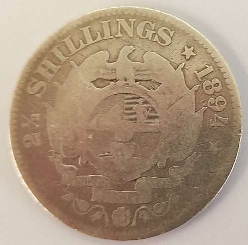 1894 Silver (.925) 2½ Shillings Zuid Afrikaansche Republiek - only 135,012 Minted .