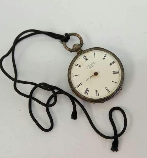 Rare 1800's Antique BENZIE of Cowes. Fine Silver Swiss Key wind  Pocket watch. see condition