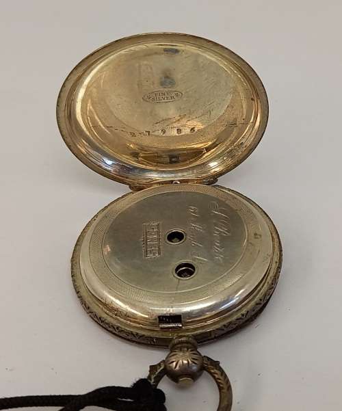 Rare 1800's Antique BENZIE of Cowes. Fine Silver Swiss Key wind  Pocket watch. see condition