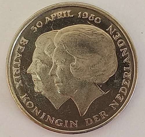 1980 Nederland 1 Gulden - Beatrix Investiture of New Queen
