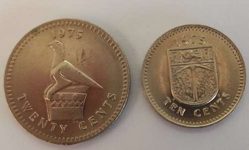 1975 Rhodesia 10 cent and 20 Cent
