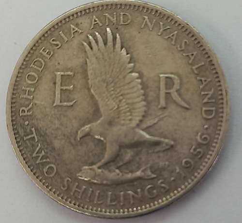 1956  Rhodesia and Nyasaland 2 Shillings - Elizabeth II 1st