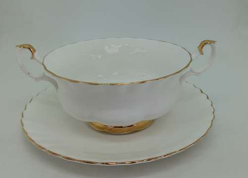 Vintage Royal Albert Val D'or -Soup Cup and Saucer- 2 available (Bid is for one Duo)