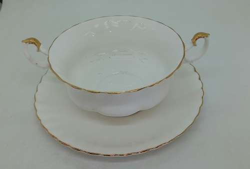 Vintage Royal Albert Val D'or -Soup Cup and Saucer- 2 available (Bid is for one Duo)