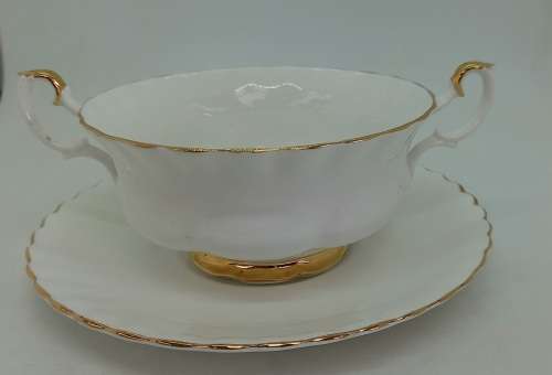 Vintage Royal Albert Val D'or -Soup Cup and Saucer- 2 available (Bid is for one Duo)