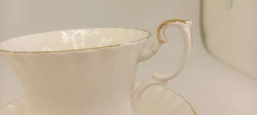 Vintage Royal Albert Val D'or -Tea Trio - (The Cup ear was repaired )