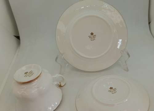 Vintage Royal Albert Val D'or -Tea Trio - (The Cup ear was repaired )