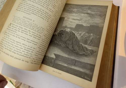 Antique 1850`s Family(Finn/Stopforth) Bible  with MANY GUSTAVE DORE (1832-1883) illustrations