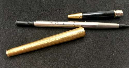 Gold plated Parker 75 Roller Ball and Pencil set Made in France  N date code- see condition