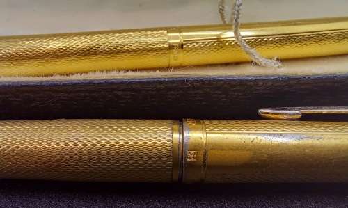Gold plated Parker 75 Roller Ball and Pencil set Made in France  N date code- see condition