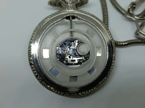 Costume Quarts pocket Watch on chain Face=45x70mm 12mm thick - Working
