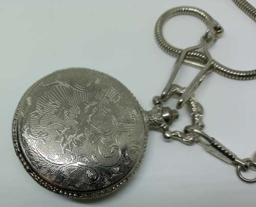 Costume Quarts pocket Watch on chain Face=45x70mm 12mm thick - Working