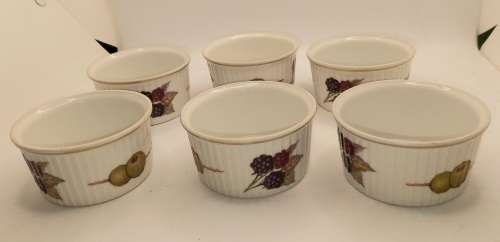 6 Royal Worcester Evesham Flameproof Porcelain Tableware Casserole Dishes - still in Box