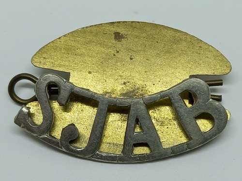 2 St John's Ambulance Brigade  Brass S.J.A.B  Titles/Badges  4x30mm