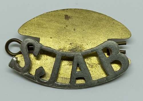 2 St John's Ambulance Brigade  Brass S.J.A.B  Titles/Badges  4x30mm