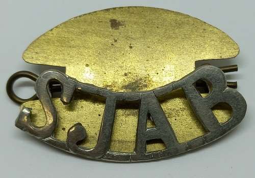 2 St John's Ambulance Brigade  Brass S.J.A.B  Titles/Badges  4x30mm
