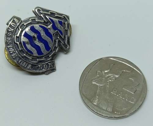 Vintage SA ORDINANCE SERVICES CORPS CAP BADGE  "FONS SINE QUA NON" ( THE INDISPENSIBLE FOUNTAIN}