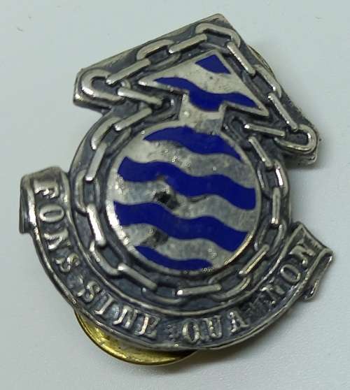 Vintage SA ORDINANCE SERVICES CORPS CAP BADGE  "FONS SINE QUA NON" ( THE INDISPENSIBLE FOUNTAIN}